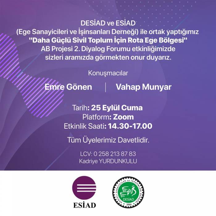Daha Güçlü Sivil Toplum İçin Rota Ege Bölgesi AB Projesi 2. Diyalog Forumu etkinliği